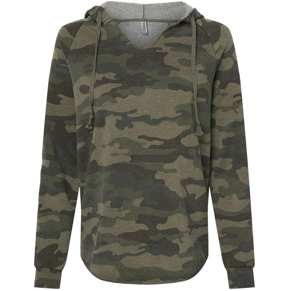 Independent Trading Co. Women’s Lightweight California Wave Wash Hooded Sweatshirt