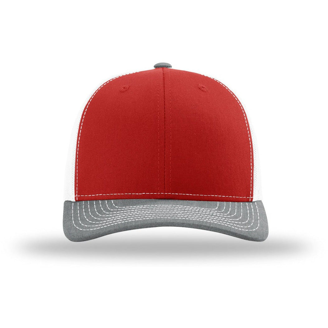 Red/ White/ Heather Grey