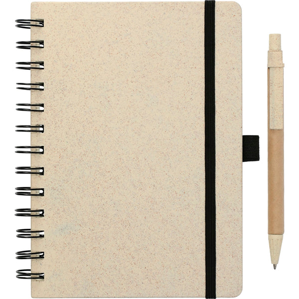 5" x 7" FSC® Mix Wheat Straw Notebook with Pen