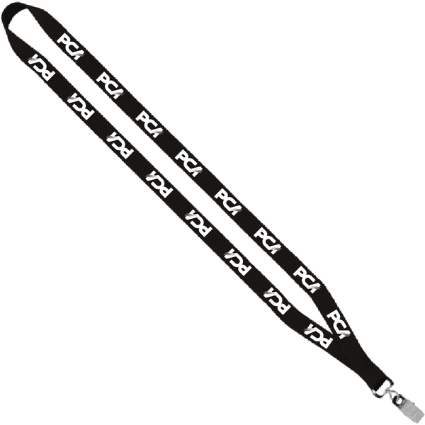 1/2" Polyester Lanyard with Sewn Metal Bulldog Clip